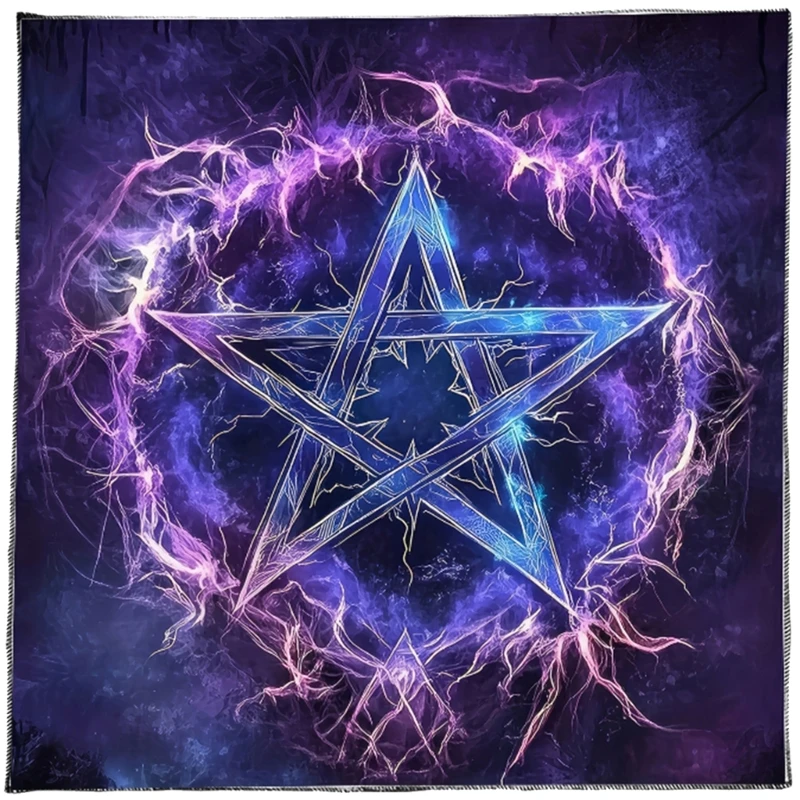 

652F Divinations Tablecloth Star Symbol Astrology Tarots Card Tablecloth Altars Cloth Divinations Board Game Accessory