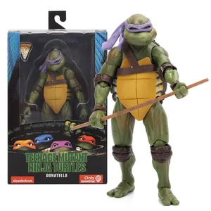 NECA Kura-kura Ninja Mutan Remaja TMNT Leonardo Raphael Donatello Model Figur Aksi Hadiah Boneka KidsToy Film Ninja Penyu 8 angka kura-kura ninja mutan penjualan terbaik - №