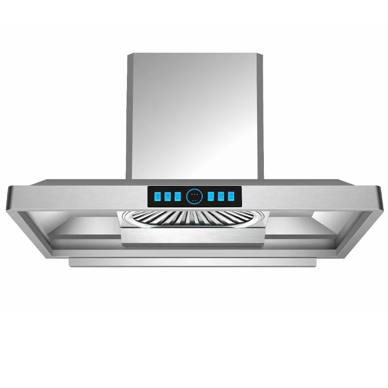 Rural kitchen earth stove firewood stove large suction range hood stainless steel commercial high power range hood