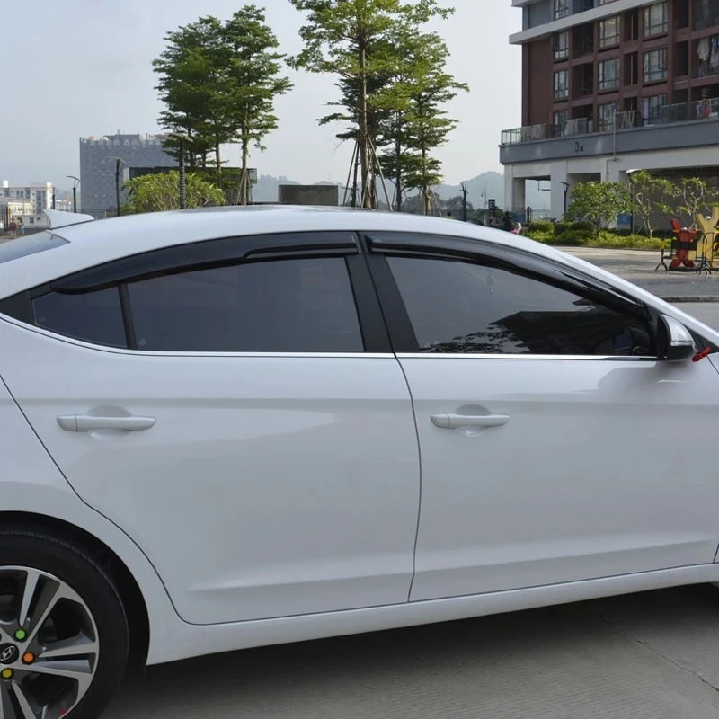 4PCS High-Quality Plastic Window Visor Vent Sun Rain Deflector for Hyundai Elantra Avante 2016-2020 Car Accessory