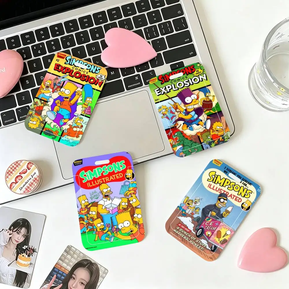 Porta Tarjetas de Identificación de Bart Simpson, Porta Credenciales con Cordón para Mujeres y Hombres, Porta Permiso de Trabajo, Porta Tarjetas de Autobús para Estudiantes y Niños