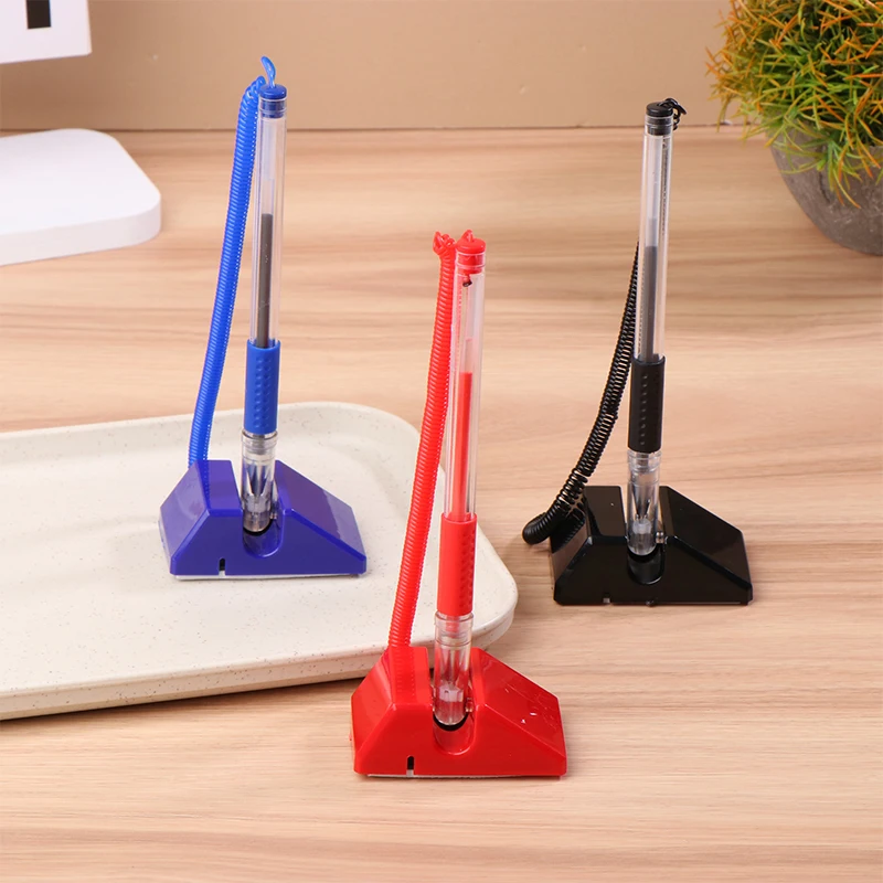 0.5mm Desk Holder Fixed Gel Pen Adhesive Fixed Gel Ink Pen Counter Advertising Signature Pen Office School Stationery