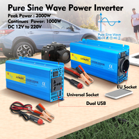 1kW-2kW Inverter Pure Sine Wave DC12V-AC110V 220V LVYUAN Battery Converter Pure Sine Car Power Inversor