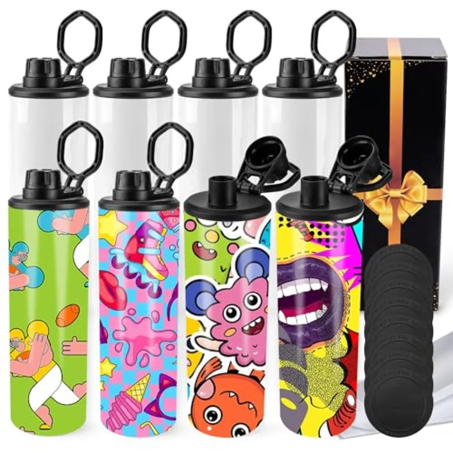 

Sublimation Water Bottle Blanks 20 oz Sublimation tumbler with Handle Skinny Straight Stainless Steel Bulk for Sports