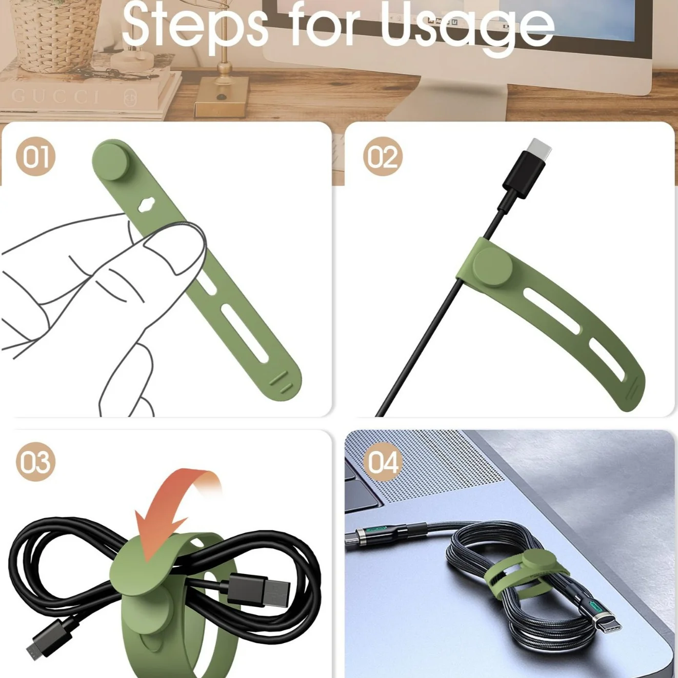 5/10 قطع، منظم كابلات محمول، كابل بيانات، تخزين كابل سماعة الرأس، منظم كابل الشحن، ملحقات التخزين المنزلية