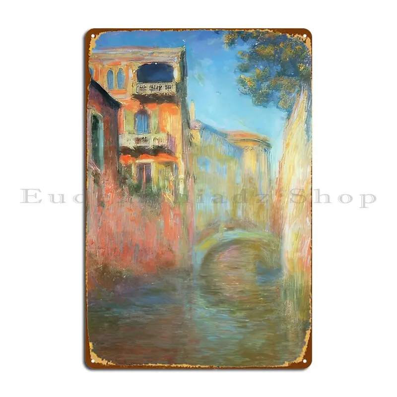 Claude Monet Rio Della Salute 1908 Metal Sign Design Decoration Bar Customize Retro Tin Sign Poster