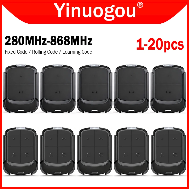Clone Multi-Frequency 280MHz-868MHz Garage Door Remote Control 433MHz 868MHz Remote Control for Electric Gate Opener Transmitter