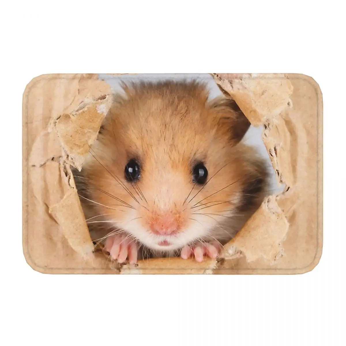 Hamster Show Off One's Cleverness Bath Non-Slip Carpet Peeping Living Room Mat Welcome Doormat Home Decoration Rug