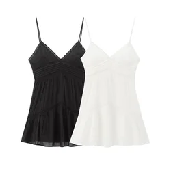 Kar&Otza 2024 new summer women's dress with slimming V-neck simple and sexy chiffon suspender dress