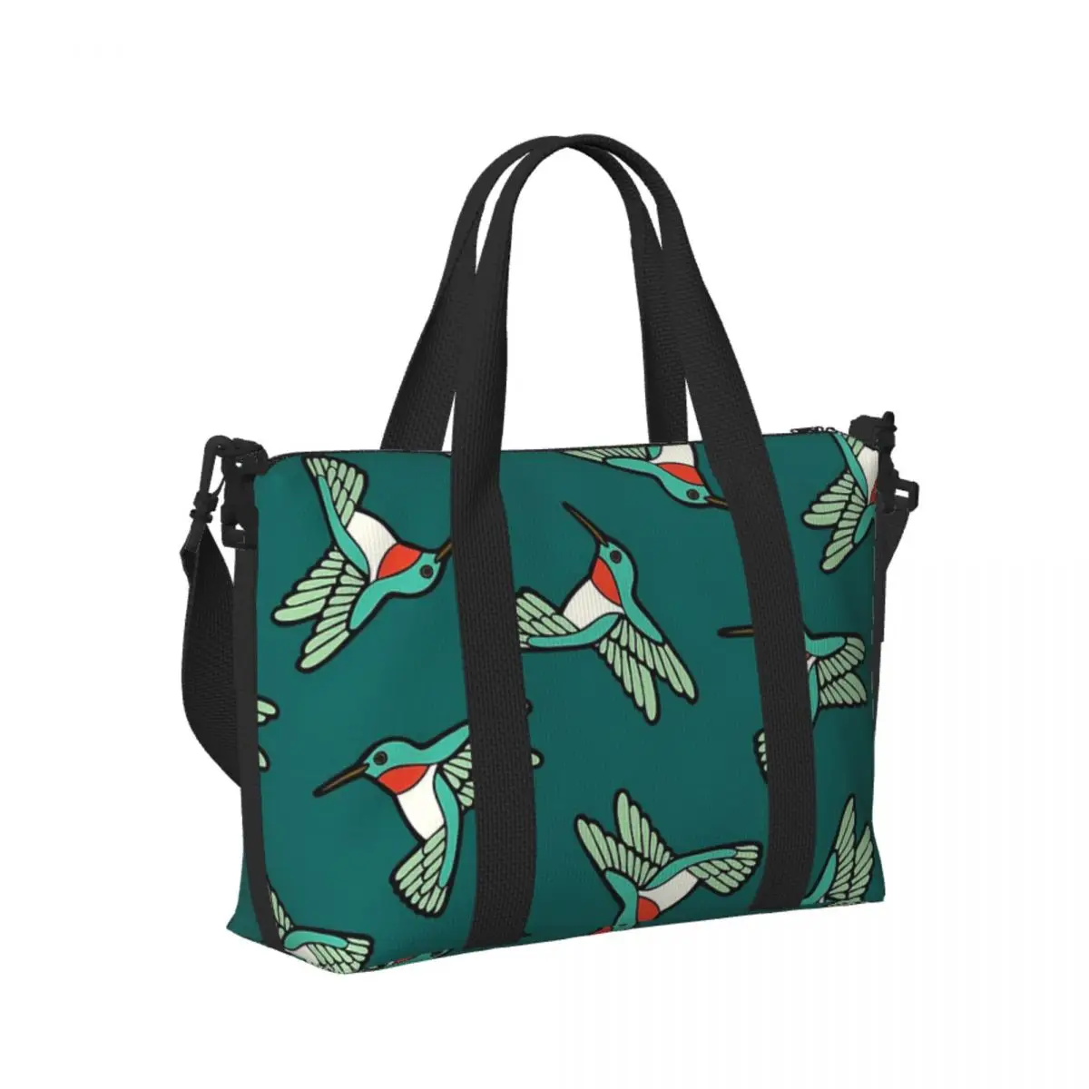 

Custom Hummingbird Pattern Beach Travel Bag Large Capacity Tote Bags for Gym Yoga Women Shopping Duffle Shoulder Bag