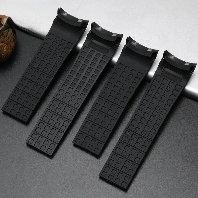 No Dust Silicone Watch Strap for Citizen Air Eagle Arc Mouth Rubber Mido Rudder M005 Waterproof Black Watchband Accessories 23mm