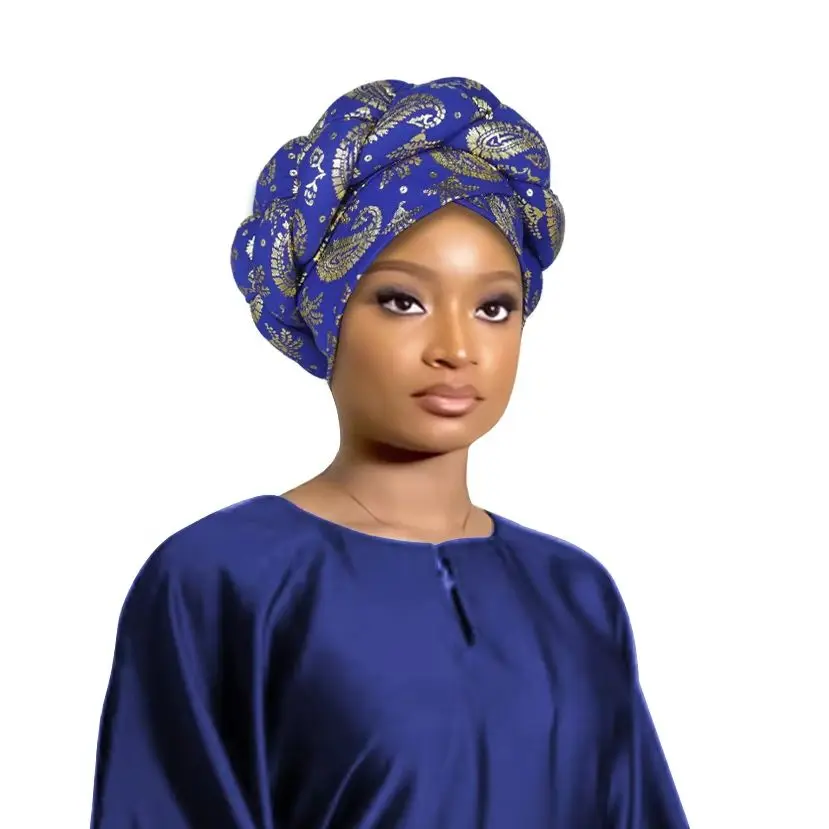 

Braids Turban Cap for Women Head Wrap Bonnet Headscarf Muslim Hat African Headgear Auto Gele Headties Nigeria Wedding Party Hat