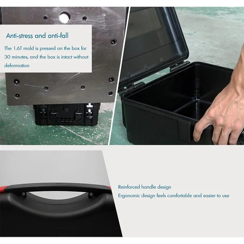 Plastic Carrying Hard Case Portable Tool Large Capacity Packing Case Empty Protective Hard Case for Hardware Tools, Black ящик
