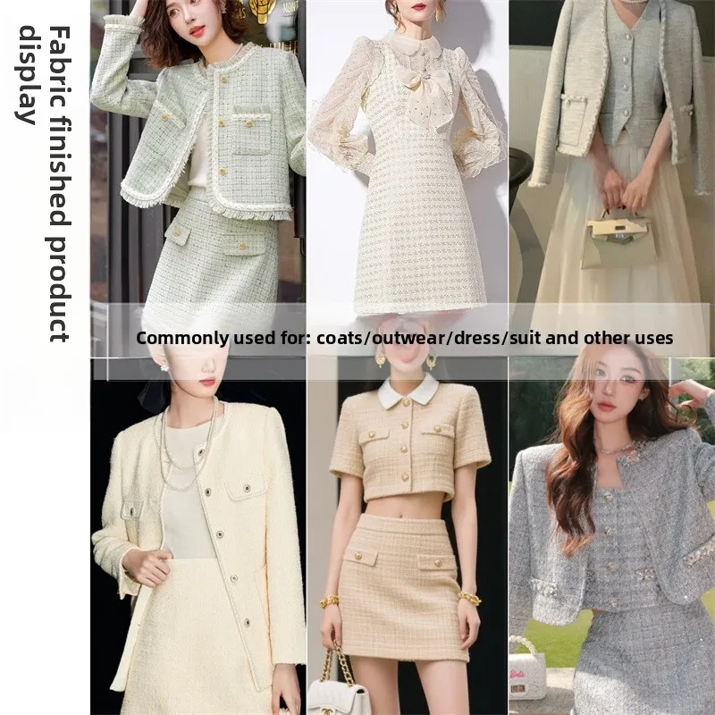 عادي مضفر نسيج التويد بالمتر للملابس معاطف فساتين رمي وسادة اليدوية DIY بها بنفسك الخياطة سميكة القماش لينة الأبيض #2
