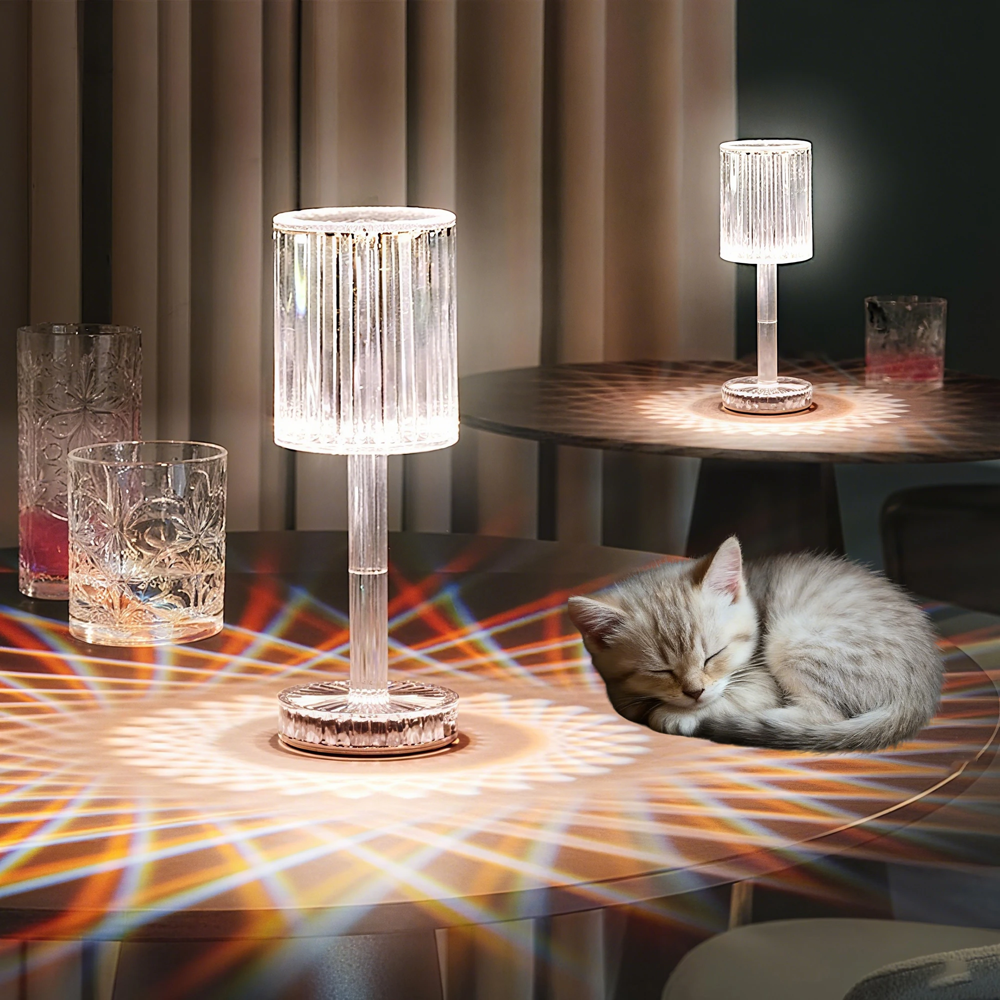 

The LED Table Lamp With A High-end Line Crystal Lamp Is Suitable For Bedrooms, Staircases, Kitchens, Piano Rooms And Dance Studi