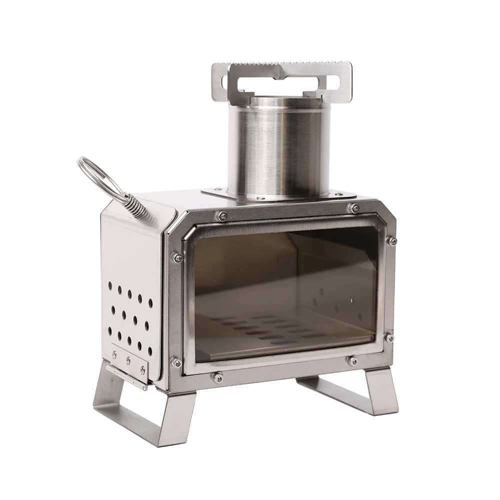 Newly designed portable outdoor multi-use home camping cooker, picnic wooden stove, smokeless wood-burning cooker.