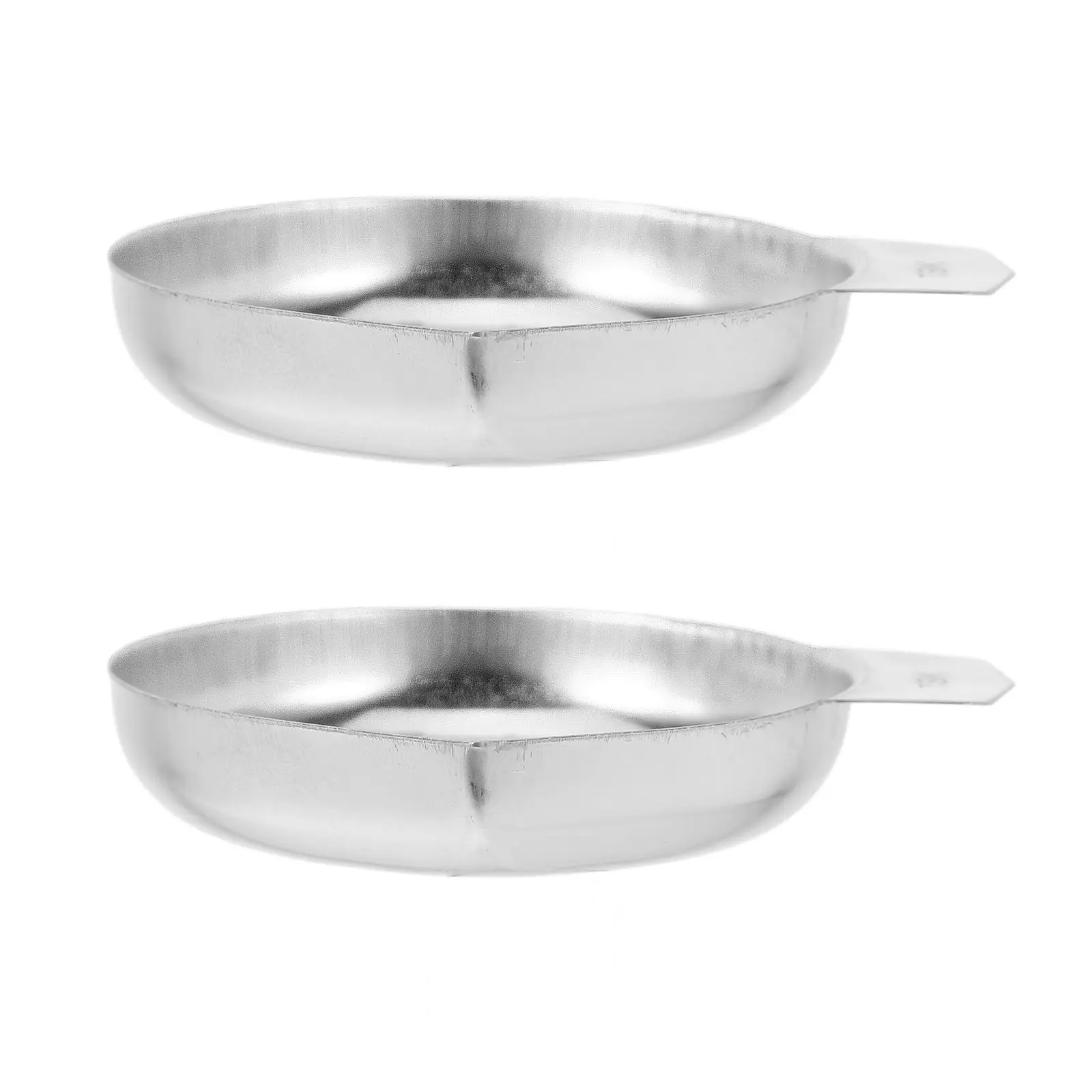 2 Pcs Stainless Steel Weighing Pan Scales Powder Plate Kitchen Jewelry Tray Practical Storage Space Saving Small Size