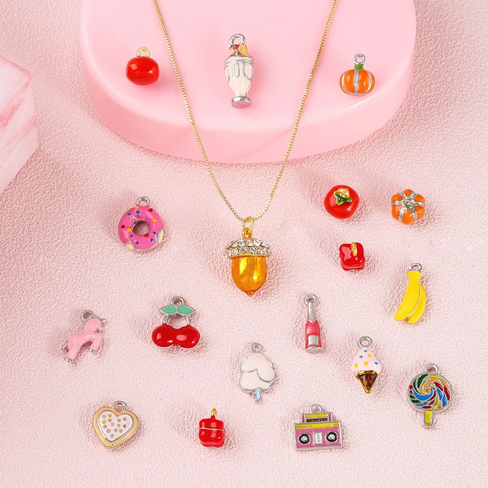 

Персонализированные мультяшные фрукты, милые ювелирные изделия из сплава, аксессуары «сделай сам» с бананом и вишней, серьги, ожерелья, аксессуары для браслетов