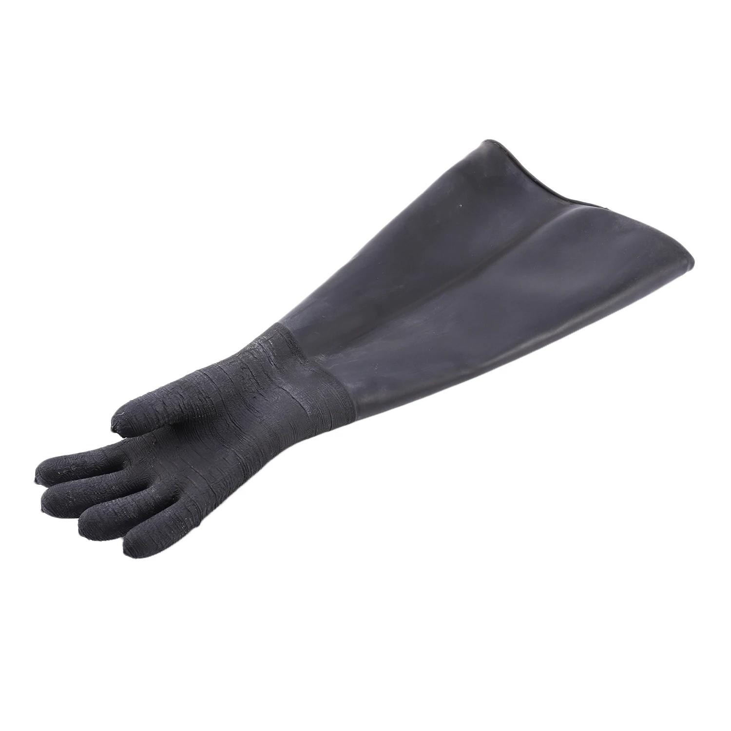 Rubber Black Sandblaster Gloves Stripe Abrasive Sand Blasting Gloves for Blasting Cabinet 65x30cmJAS