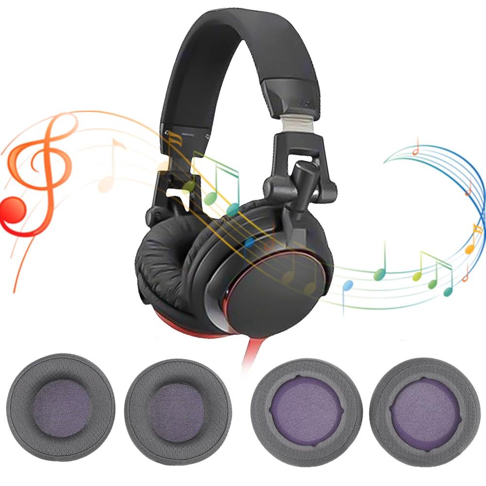 1 Pair Replacement Ear Cushion Memory Foam Headphone Earpads Protein Leather/Mesh Fabric Ear Cups Cover for Sony MDR-V55 V500DJ