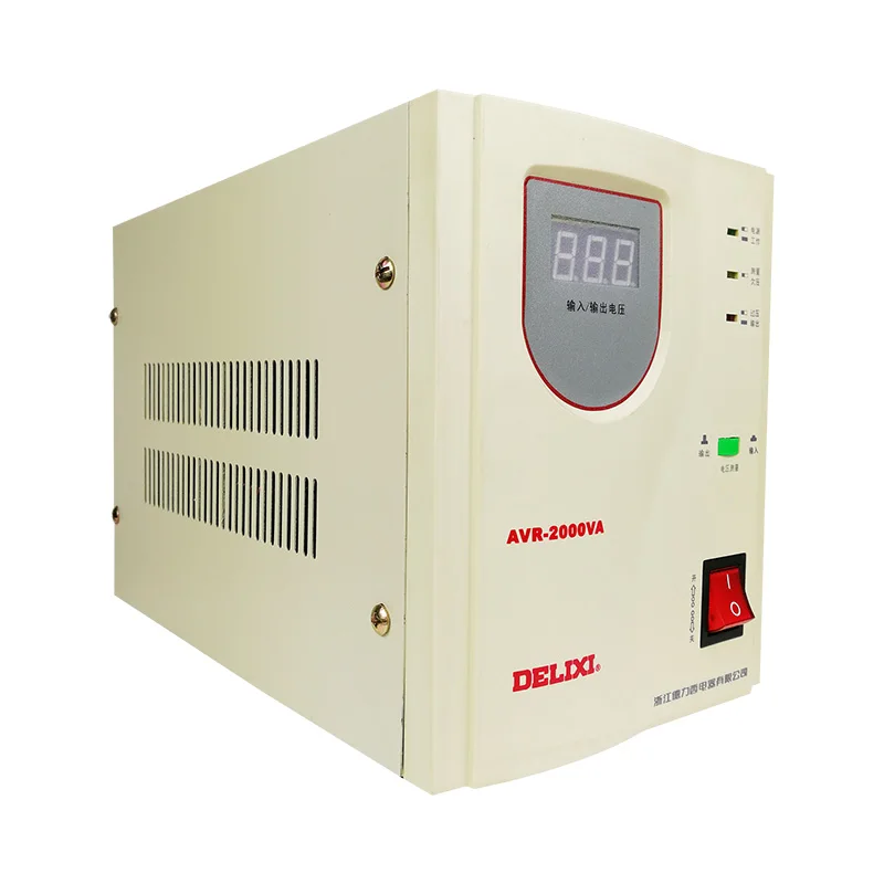 

DELIXI Single Phase Voltage Stabilizer AVR-2000VA Automatic AC Voltage Regulator 2000W Household Regulated Power Supply 2KW 2KVA