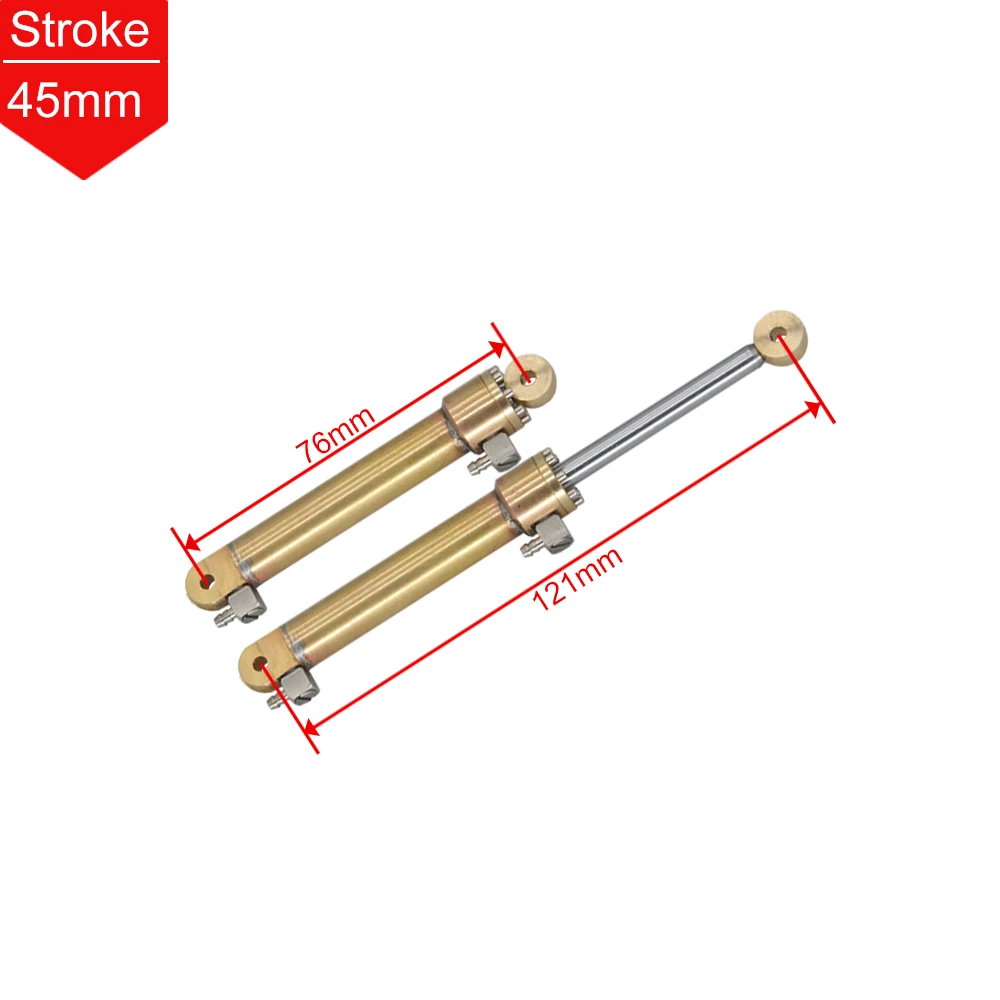 1PC OD 10mm Mini Hydraulische Olie Cilinder 14/20/30/45/60/80/100MM Slag Voor RC Mini Hydraulische Graafmachine Bulldozer Model Onderdelen