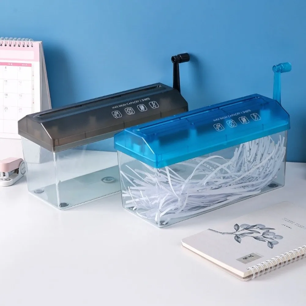 

High Quality ABS Hand Shredder Hand Crank Transparent Paper Cutting Tool Mini Eco-Friendly Manual Shredder Birthday Gift