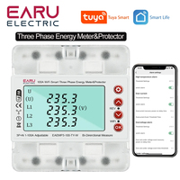 3 Phase 380V 100A Tuya WiFi Smart Bi-Directional Energy Power kWh Meter Over Under Voltage Protector Relay Switch Current Limit