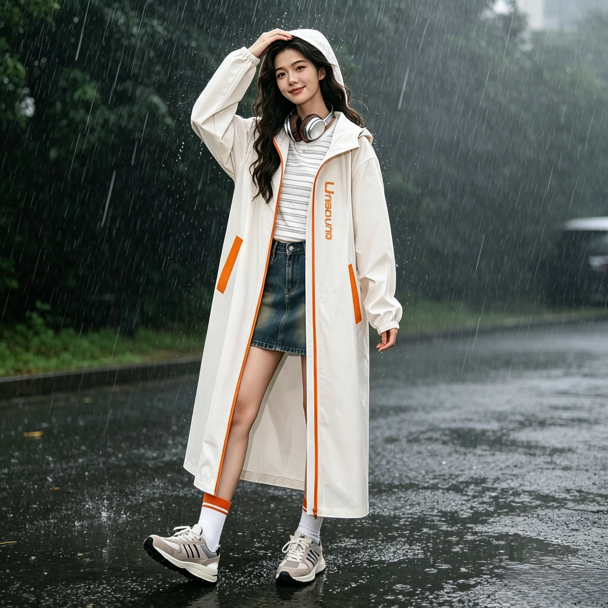 Rainstorm Proof Heavy Duty Rain Suit Long Reflective Poncho Thickened Rain Jacket Pants for Adults Motorcycle Cycling