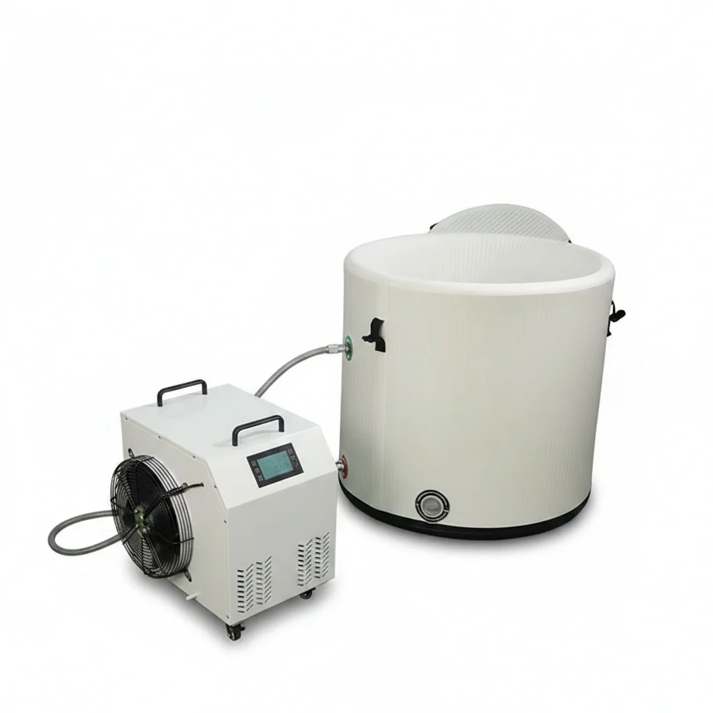 

Inflatable Ice Bath Tub, PVC Tarpaulin 80x70cm Cold Plunge Pod for Muscle Recovery, Double Wall Fabric Portable Tub