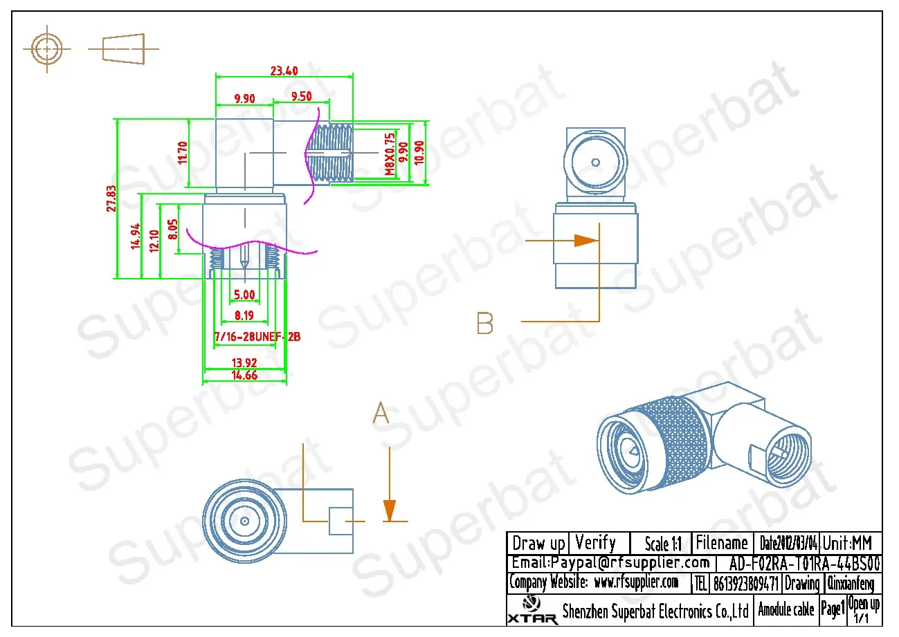 Superbat-TNC macho para FME Plug Adapter, Ângulo direito RF conector coaxial, 90 graus