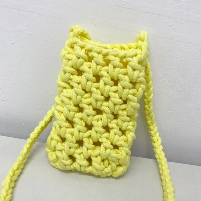 Hand Hook Cotton Thread Shoulder Crossbody Bags for Women Cute Fashion Ladies Summer Weave Phone Bags Purses 2022 New Handbags