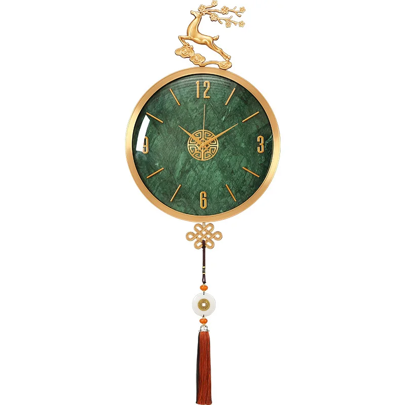 

New Chinese brass wall clock, light luxury living room table, wall hanging