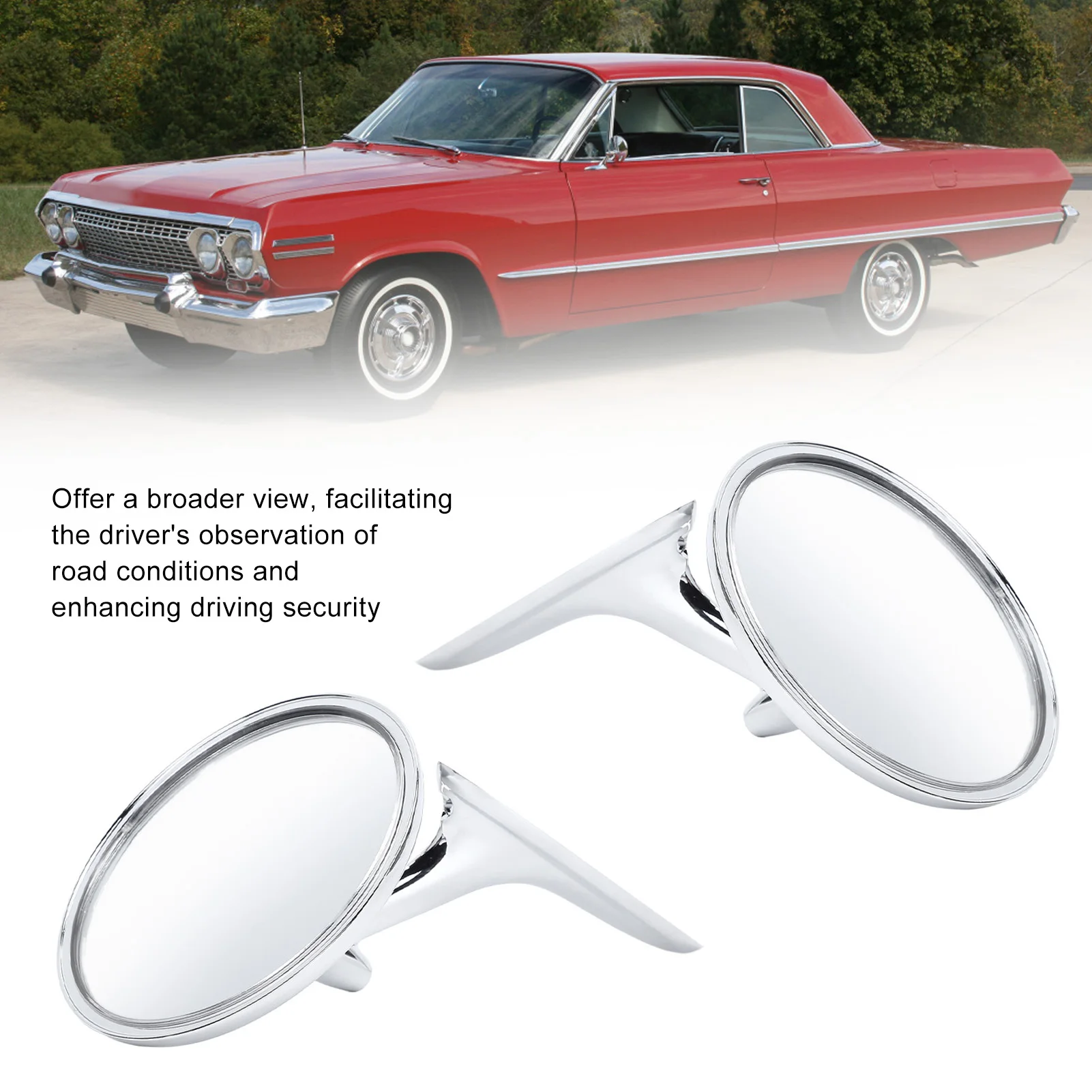 

Автомобильные круглые наружные зеркала заднего вида 654394765672, замена зеркала заднего вида для Impala Corvair Biscayne Bel Air Nova