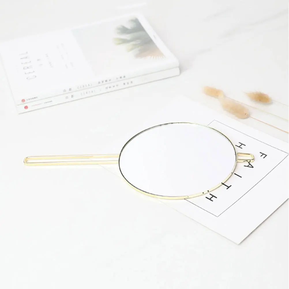 

Round Wall Hanging Makeup Mirror with Ergonomic Handle Durable Hd Smooth Surface Bathroom Vanity Handheld Travel Mirror