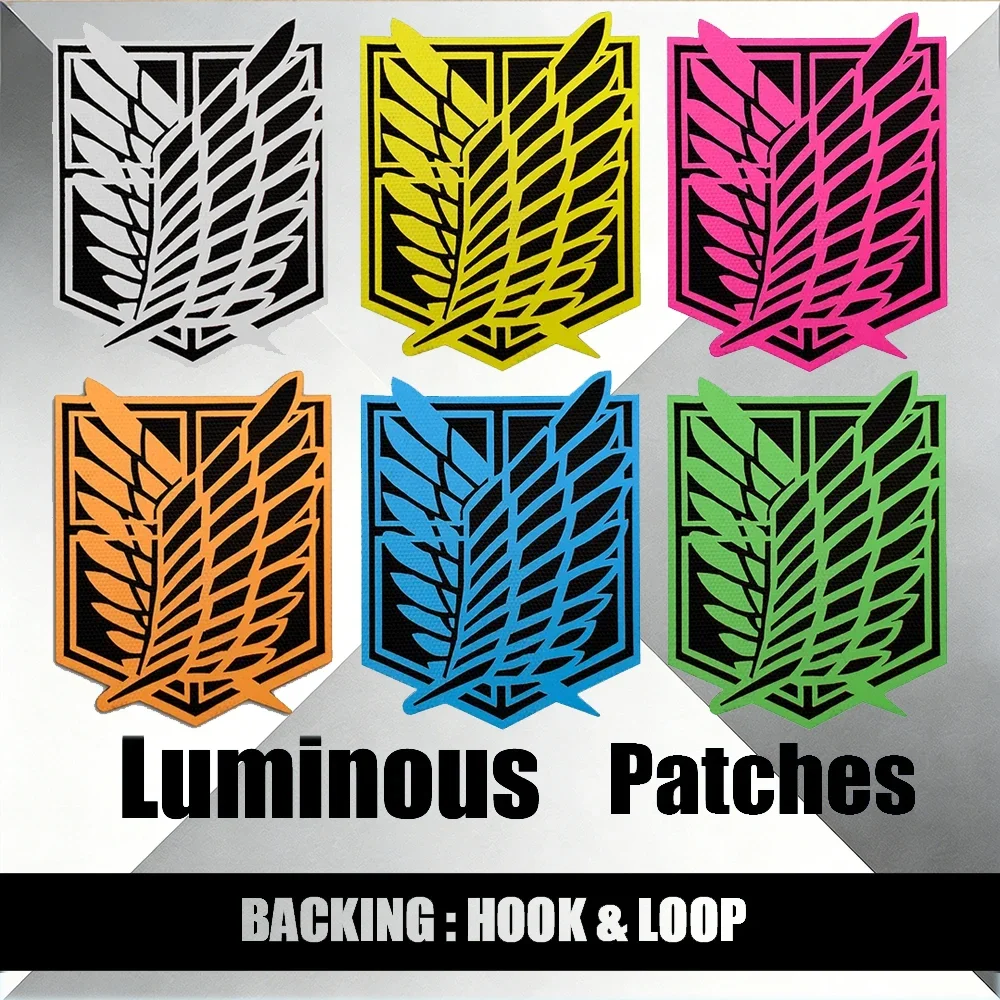 Anime Giant Series Wing Luminous Tactical Patch with Hook And Loop Backing for Jacket Or Shoulder