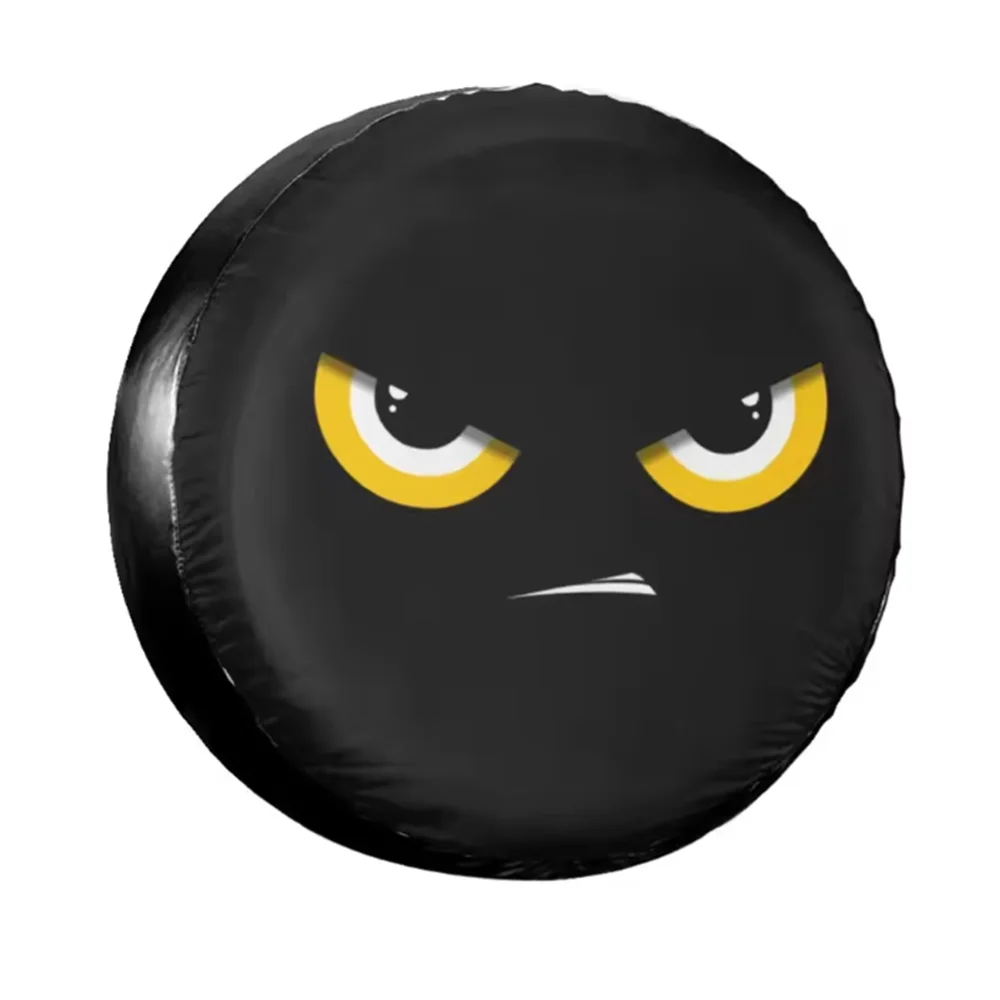 1 x copertura per ruota di scorta in pelle PU per auto stile design Cat Eye nero per Suzuki Mitsubish Jeep protezione per borsa resistente da 13-18 pollici