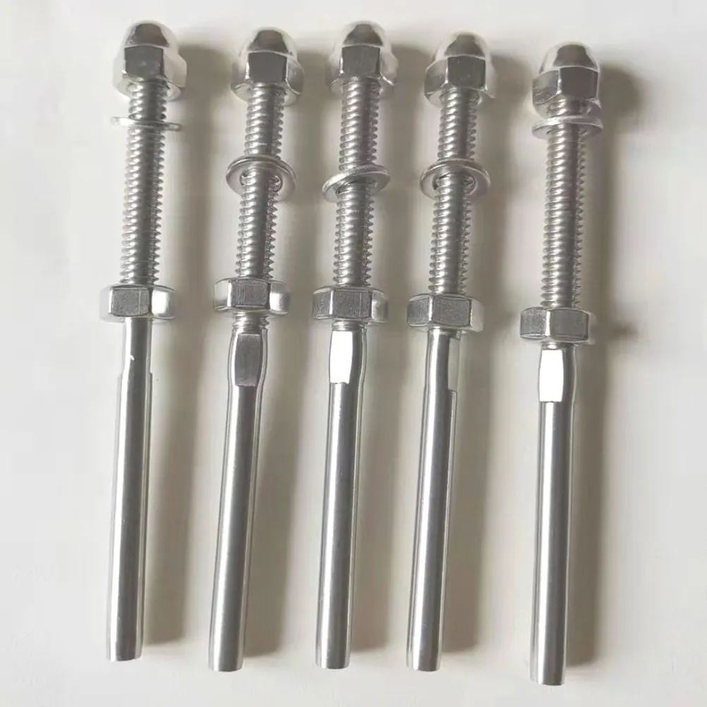 10 قطعة درابزين كابل الخيوط التوتر نهاية المناسب محطة 1/8 بوصة الفولاذ المقاوم للصدأ لسطح السفينة درج السبك البحرية عرافة الترباس