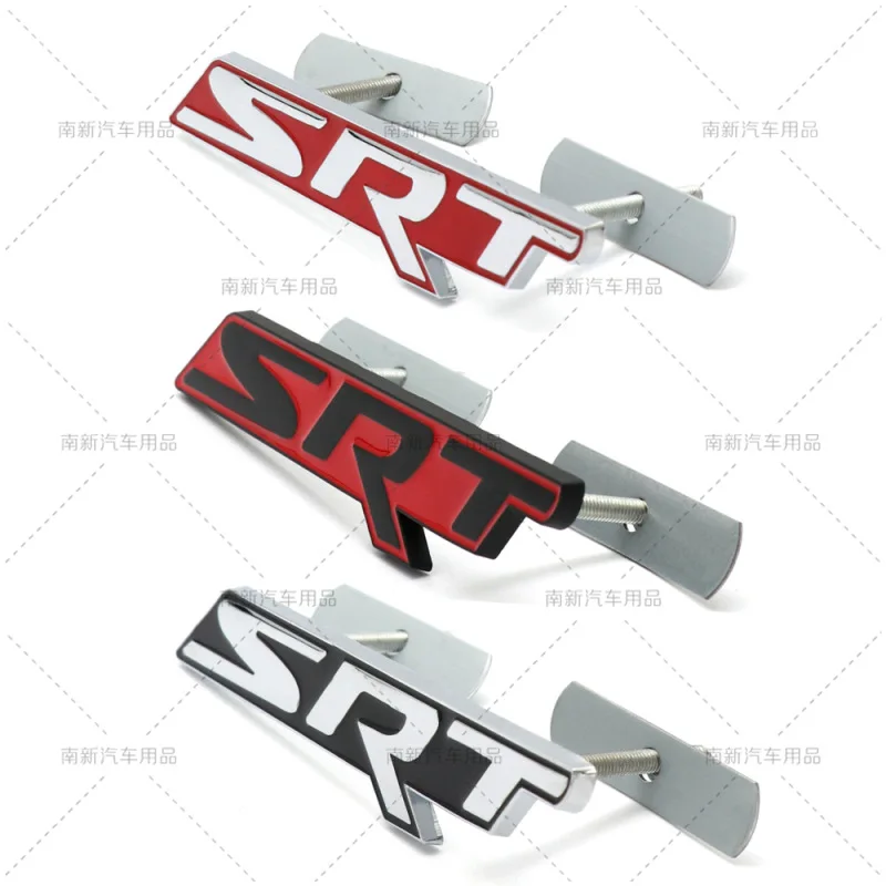 Insignia de Metal 3D R/T RT Srt, emblema de rejilla delantera de coche, pegatinas para cargador Ram Viper Magnum Avenger Challenger Caravan, estilo de coche