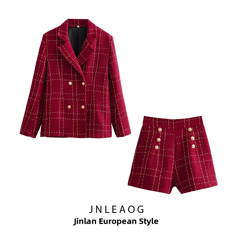 JNLEAOG Women's Fashion Short Pants Set Comfortable Slim Fit Stylish Autumn New Arrival Polyester Fiber Neutral Style