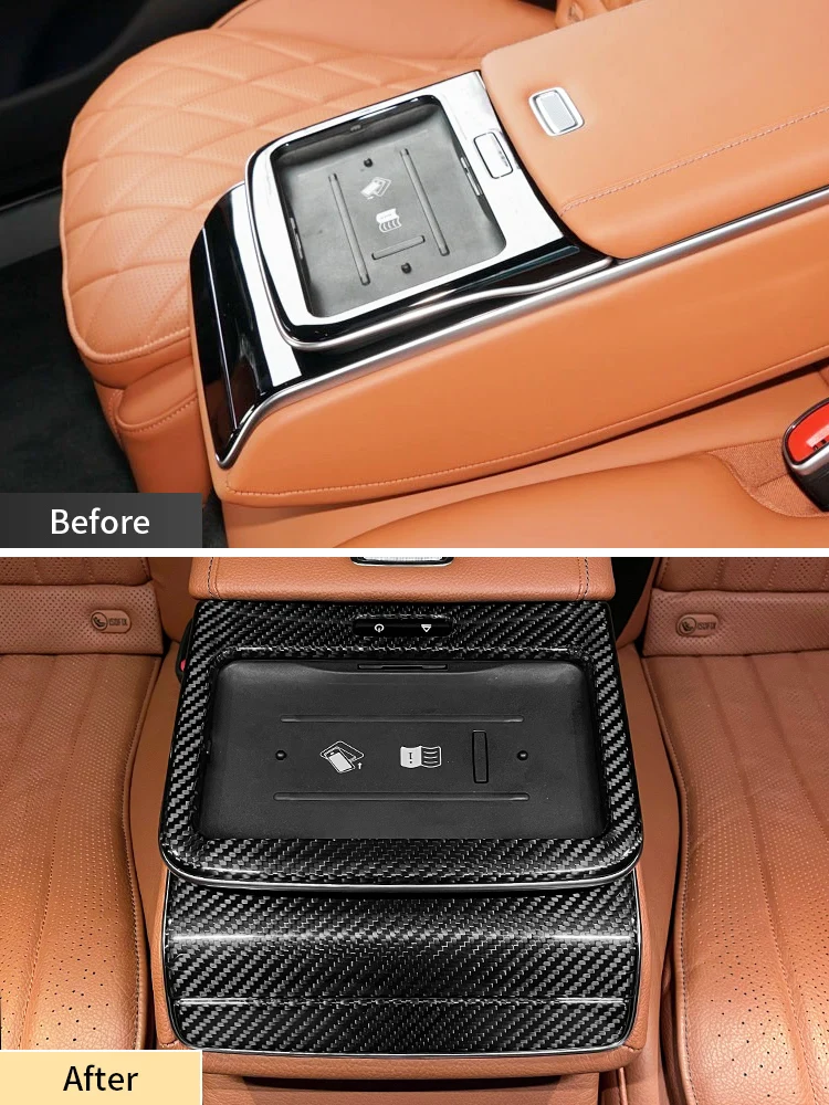 Trim for 2021~2025 Mercedes w223 S series class carbon fiber control center covers  S400 S450 S550 S480 maybach amg accessories