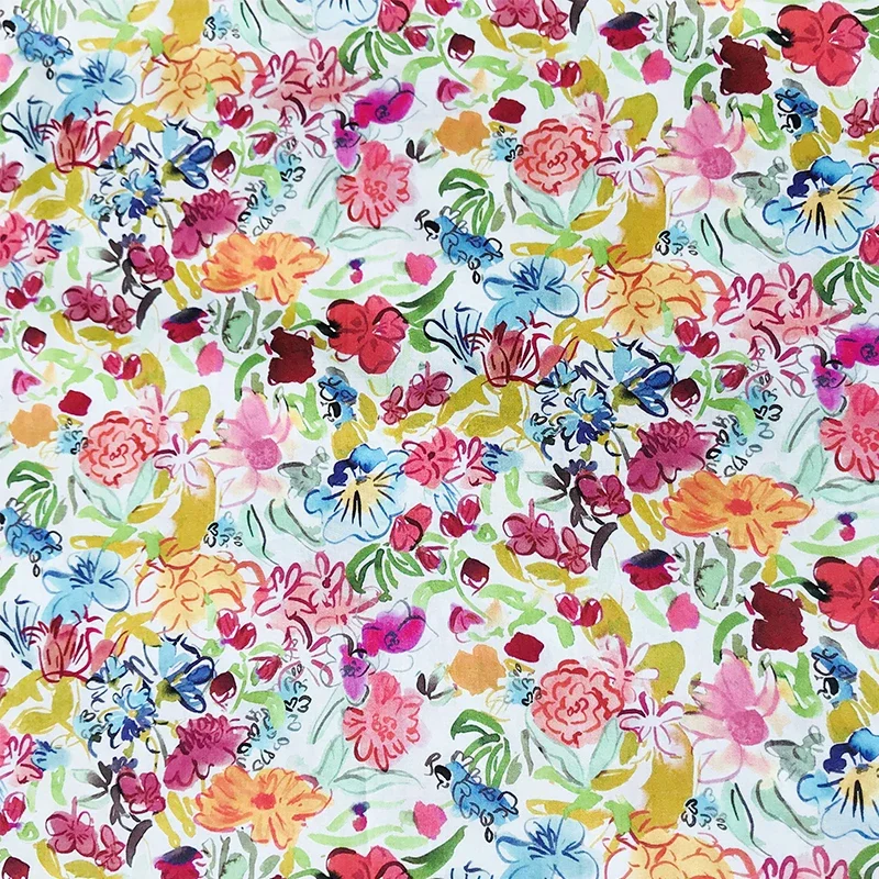 Small Floral 80S Tissun liberty Cotton Fabric For Kids Baby Sewing Cloth Dresses Skirt DIY Designer Material Meter 2021