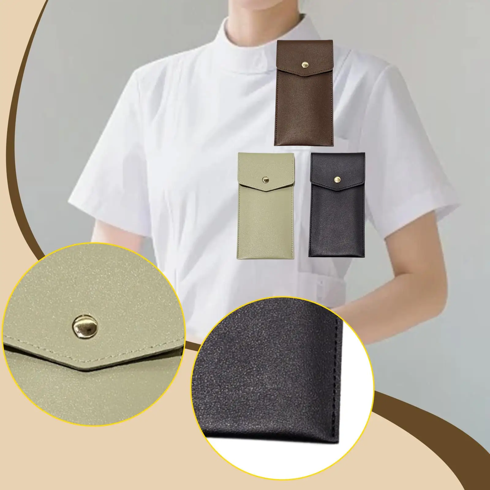 

Protector Thick PU Leather Elegant Convenient Stylish Premium Pen Pouch Pocket Holder Organizer