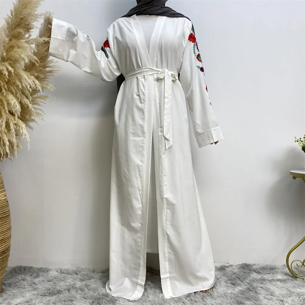 

Open Abaya Embroidery Muslim Women Kimono Maxi Dress Eid Ramadan Kaftan Turkey Islam Dubai Cardigan Jalabiya Clothing Femme Robe