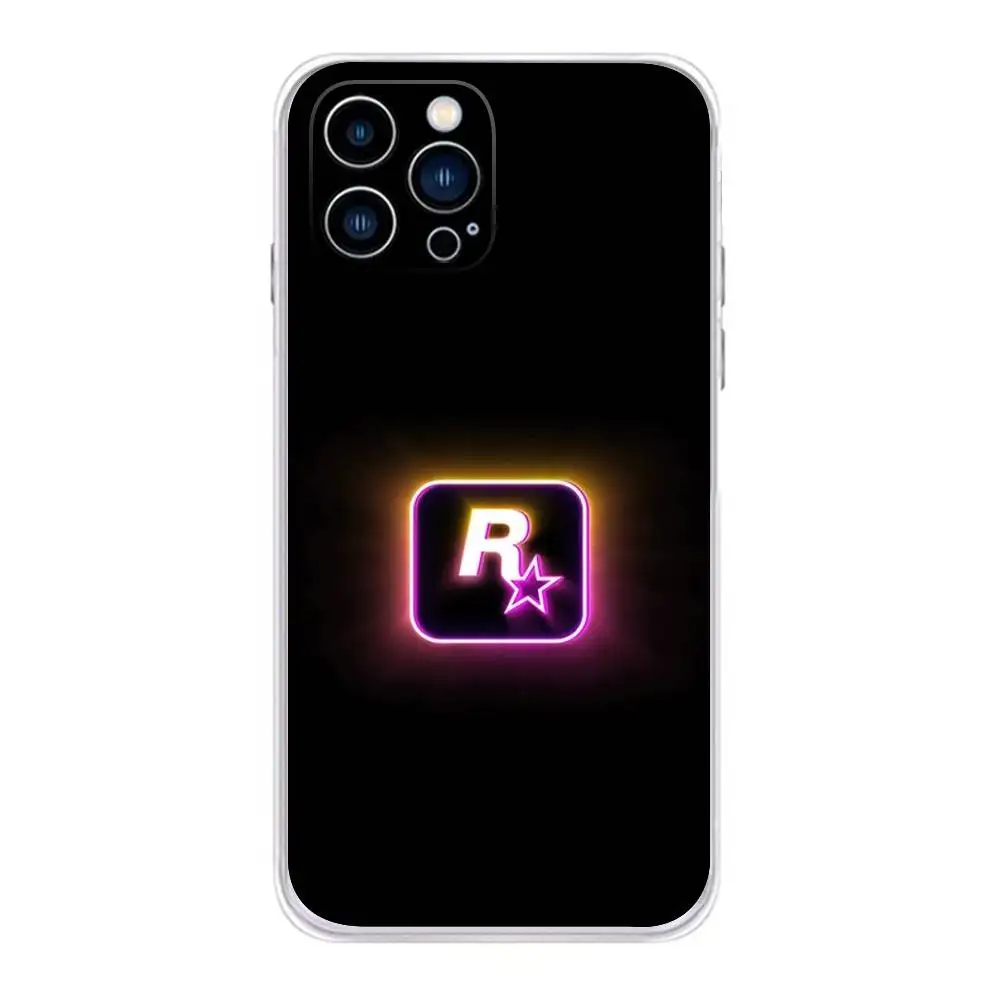 حافظة هاتف GTA 6 Game Grand Theft Auto لهاتف iPhone 16,15,14,13,12,11 Plus، Pro، Max، XR، XS، Plus، E، غطاء ناعم شفاف صغير
