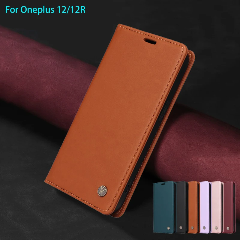 

Leather Case For Oneplus 12 12R Luxury Magnetic Attraction Flip Card Stand Wallet Phone Cover For Oneplus 12 R One Plus 12 Coque