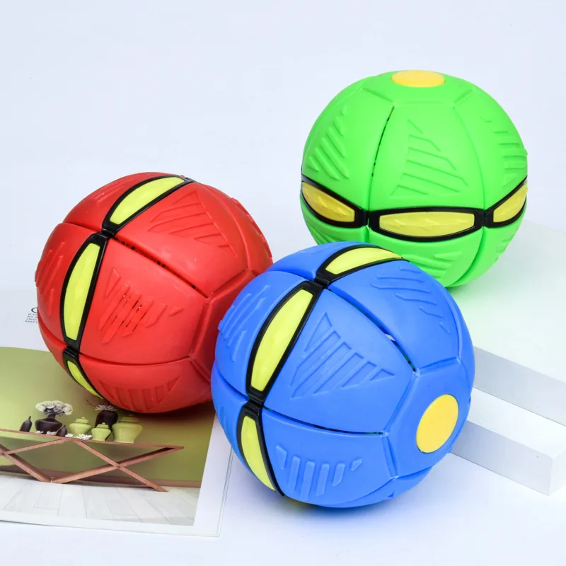 Kids Flat Throw Disc Ball Flying UFO Magic Balls with For Children\'s Toy Balls Boy Girl Outdoor Sports Toys Gift Flat Ball