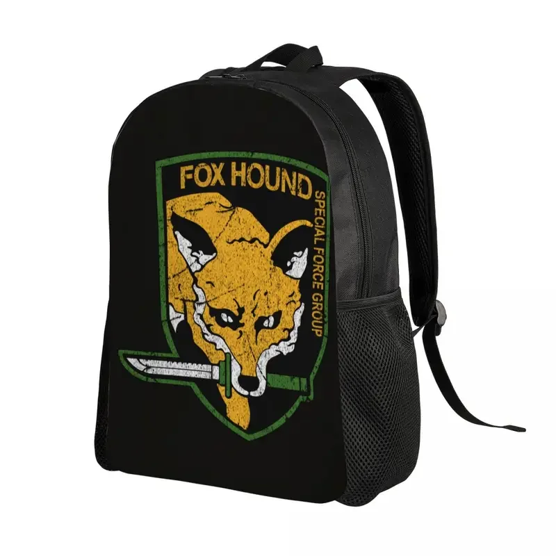 Customized Metal Gear Solid Fox Hound Backpacks for Women Men School College Student Bookbag Fits 15 Inch Laptop Video Game Bags