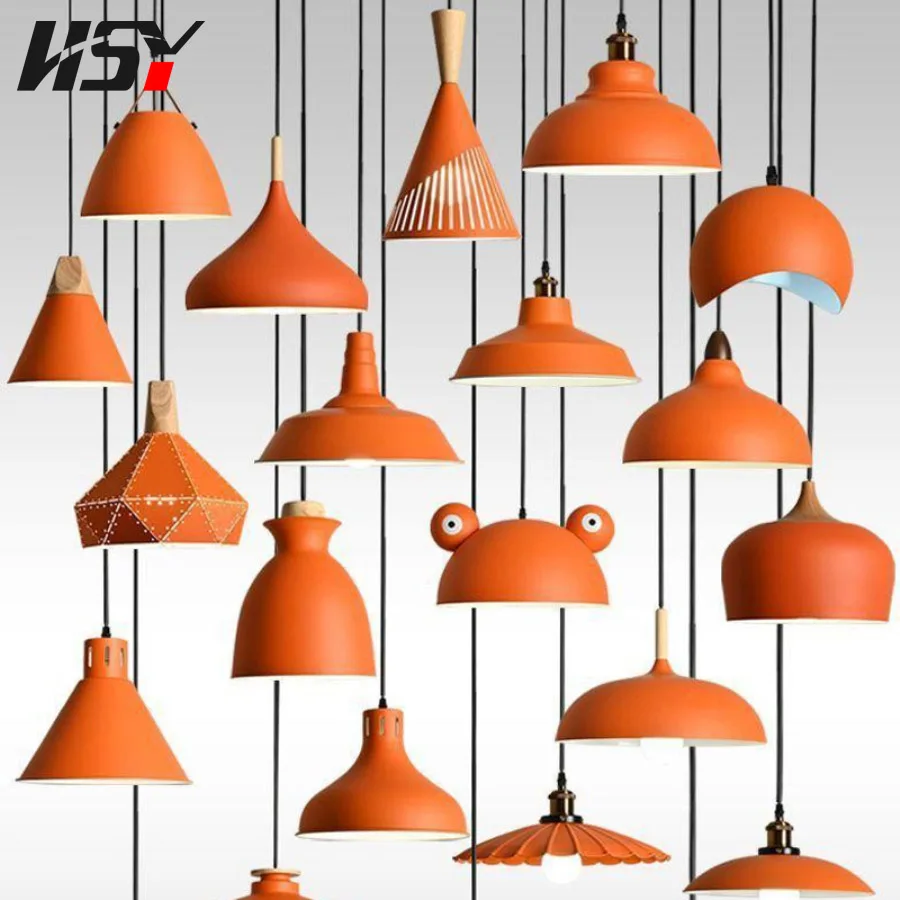 

Modern Simple Orange Chandelier Restaurant Pendant Light Lamps Bedroom Dining Table Pendant Lamp Shade Home Lamp Decoration