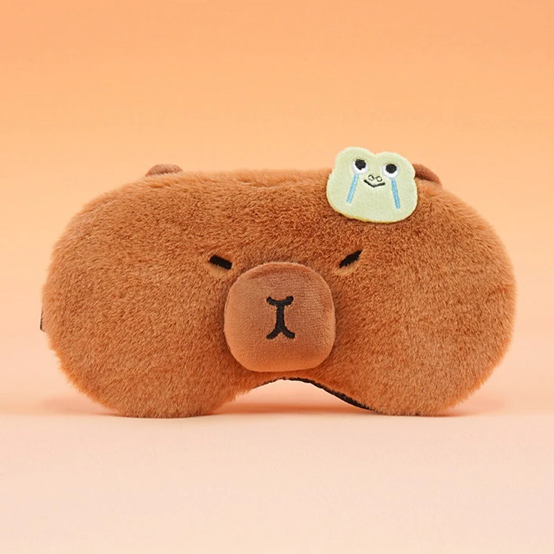 Cartoon Kawaii Lunch Nap Eye Protection Eye Patch Cute Creative Plush Capybara Ice Compress Light-blocking Eye Mask Gifts